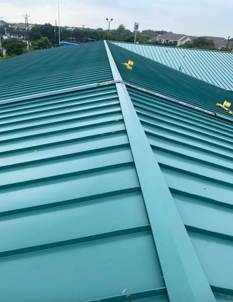 Green commercial metal roof ridge and valley for Metal Roof Repair in Bardstown